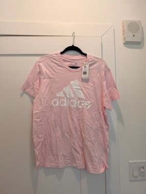 adidas Light Pink Tee with White Logo